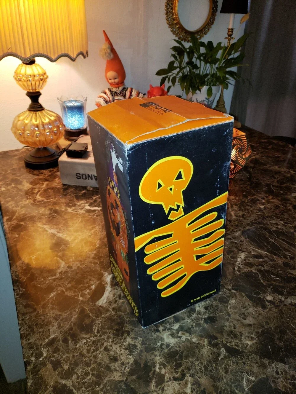 Vintage JCPenny Home Collection Pumpkin Aqua Lamp